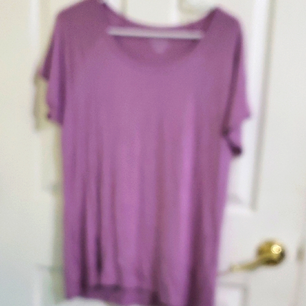 Lavender Soft Slinky Athleisure Lounging Jersey Top L